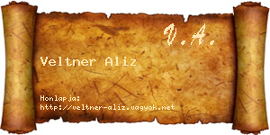 Veltner Aliz névjegykártya